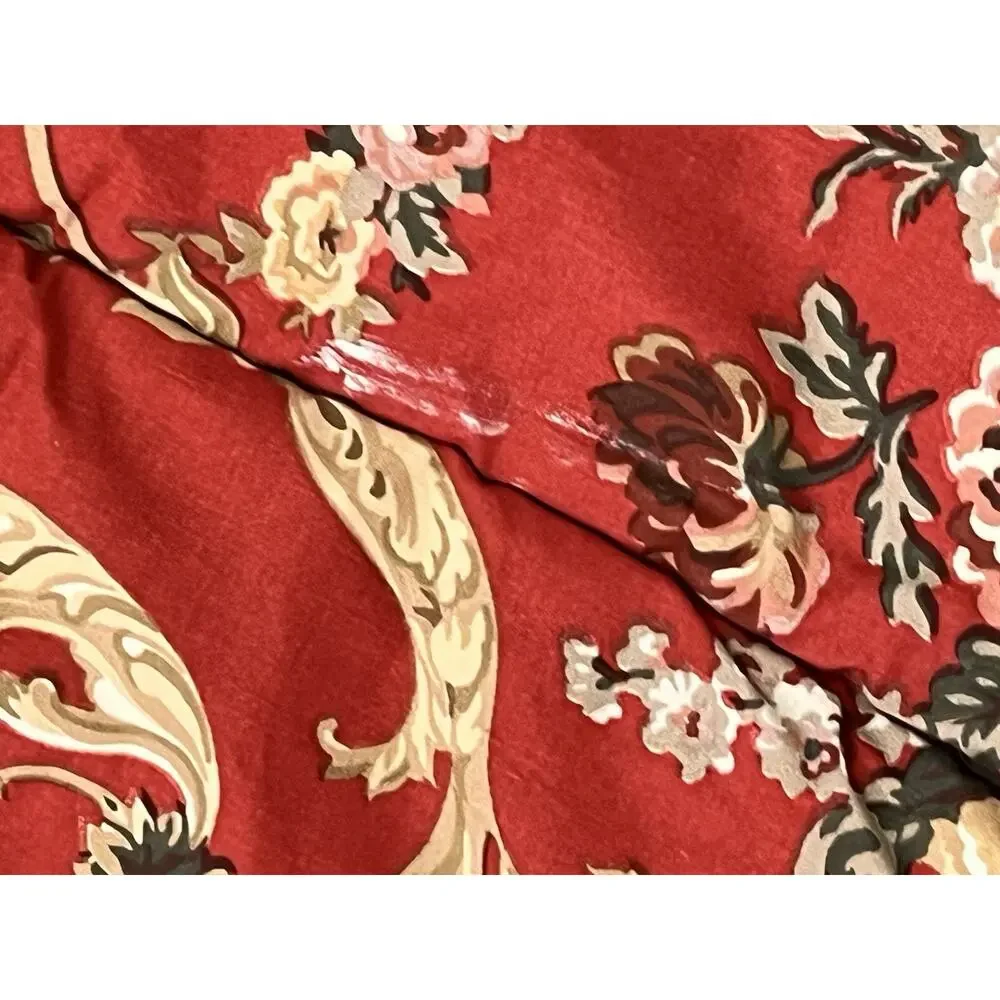 Vintage RALPH LAUREN red floral Marseilles Comforter FULL/QUEEN